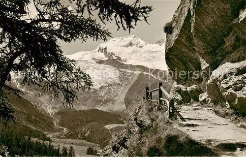 AK / Ansichtskarte Saas Fee_VS Blick vom Kapellenweg auf Feegletscher und Alphubel 