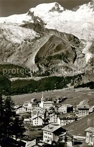 AK / Ansichtskarte Saas Fee_VS mit Feegletscher und Alphubel 