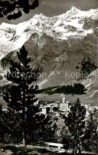 AK / Ansichtskarte Saas Fee_VS mit Taeschhorn Dom und Lenzspitze 