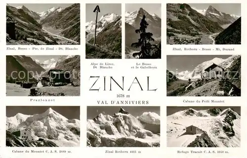 AK / Ansichtskarte Zinal_VS Panorama Bergwelt Schweizer Alpen Berghuetten Zinal_VS