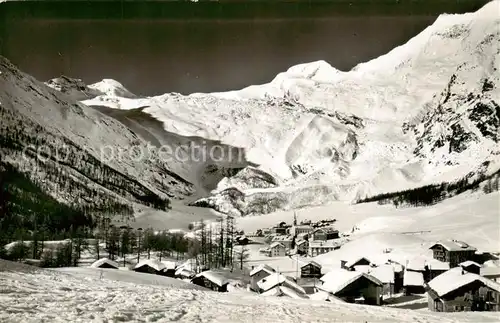 AK / Ansichtskarte Saas Fee_VS Panorama Wintersportort Walliser Alpen 