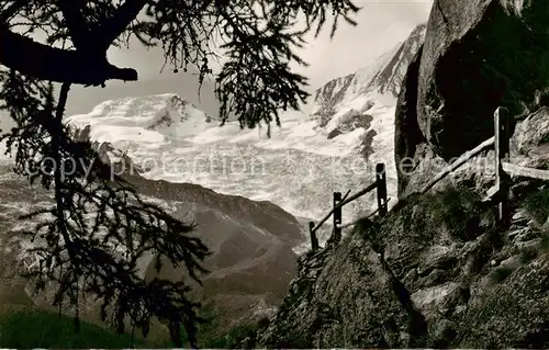 AK / Ansichtskarte Saas Fee_VS Kapellenweg Alphubel Feegletscher Walliser Alpen 