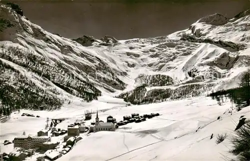 AK / Ansichtskarte Saas Fee_VS Winterpanorama mit Allalinhorn Alphubel und Feegletscher Walliser Alpen 