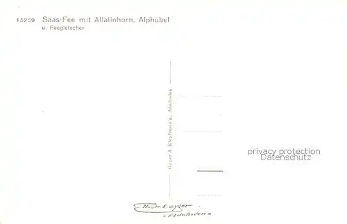 AK / Ansichtskarte Saas Fee_VS Winterpanorama mit Allalinhorn Alphubel und Feegletscher Walliser Alpen 