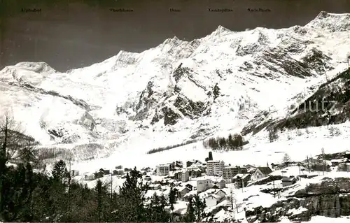 AK / Ansichtskarte Saas Fee_VS Panorama Wintersportort Walliser Alpen 