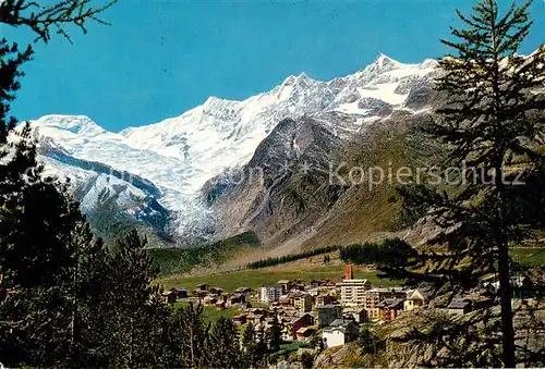 AK / Ansichtskarte Saas Fee_VS Panorama mit Alphubel Taeschhorn Walliser Alpen 