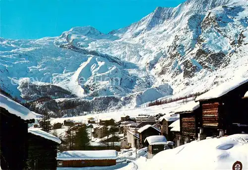 AK / Ansichtskarte Saas Fee_VS Panorama Wintersportort Walliser Alpen 