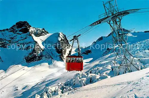 AK / Ansichtskarte Saas Fee_VS Luftseilbahn Laengfluh Egginer und Feegletscher Walliser Alpen 