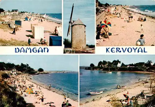 AK / Ansichtskarte Damgan_56_Morbihan Kervoyal et ses plages moulin 