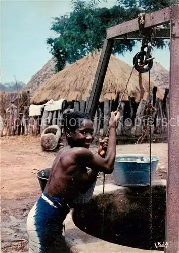 AK / Ansichtskarte  Senegal Scène villageoise Dorfbild Brunnen Senegal