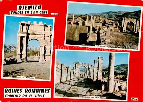 AK / Ansichtskarte  Djemila_Algerie Ruines romaines Colonnades du vieux forum Arc de Caracalla 