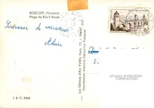 AK / Ansichtskarte Roscoff Plage de Roch Raum Roscoff