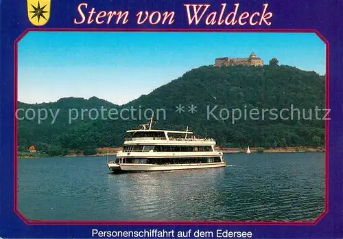 AK / Ansichtskarte 73827486 Dampfer_Binnenschifffahrt FMS Stern von Waldeck auf Edersee  