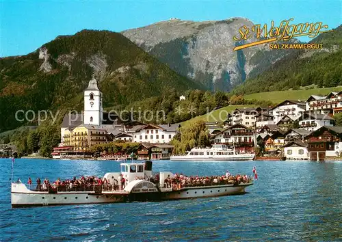 AK / Ansichtskarte  Dampfer_Seitenrad St. Wolfgang am See Kaiser Franz Josef hohen Schafberg 