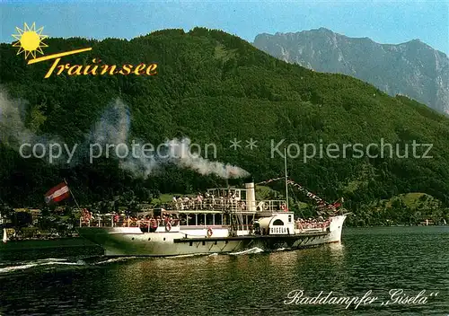 AK / Ansichtskarte  Dampfer_Seitenrad GISELA Traunsee 