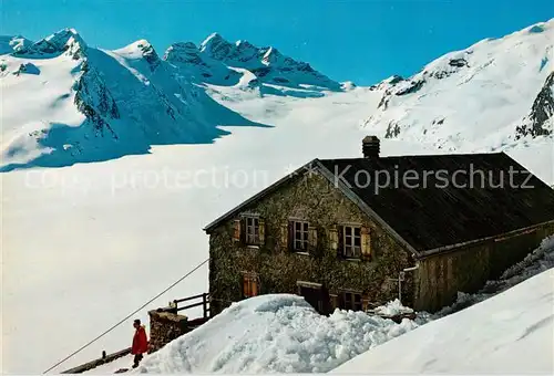 AK / Ansichtskarte Konkordiahuette mit Kranzberg Rottalhorn und Jungfrau Konkordiahuette