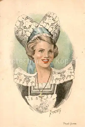 AK / Ansichtskarte Pont Aven Maedchen in Tracht Pont Aven
