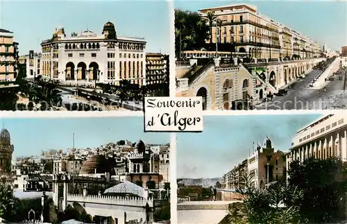 AK / Ansichtskarte 73827542 Alger_Algerien La Grande Poste Boulevard de la Republique LArcheveche La Cathedrale La Casbah La Nouvelle Mairie la Prefecture Alger Algerien