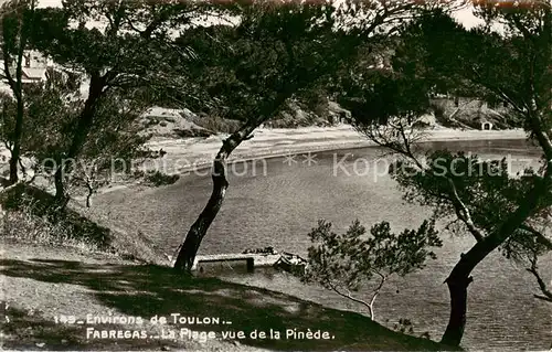 AK / Ansichtskarte Toulon_ sur Mer_83_Var Fabregas La Plage vue de la Pinede 