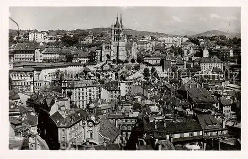 AK / Ansichtskarte Lausanne_VD Vue generale et la Cathedrale Lausanne VD
