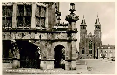 AK / Ansichtskarte  Arnhem_Arnheim_NL Fragment Stadhuis met St Walburgkerk 