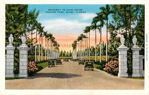 AK / Ansichtskarte  Miami_Florida Driveway to Club House Hialeah Park 