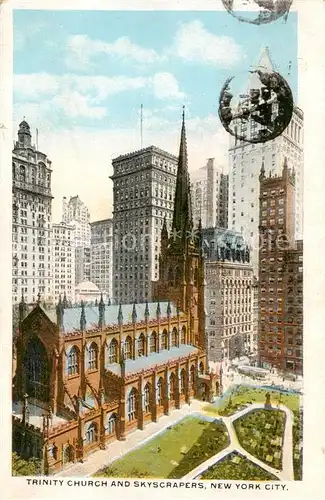 AK / Ansichtskarte  New_York_City Trinity Church and Skyscrapers  New_York_City