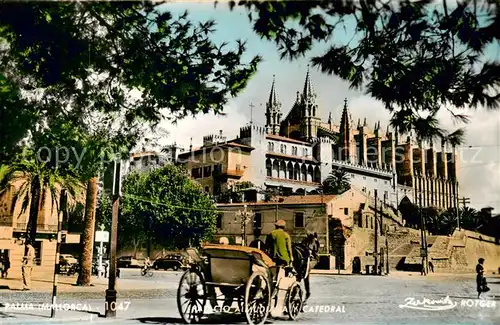 AK / Ansichtskarte  Palma_de_Mallorca_ES Cathedrale Kutsche 