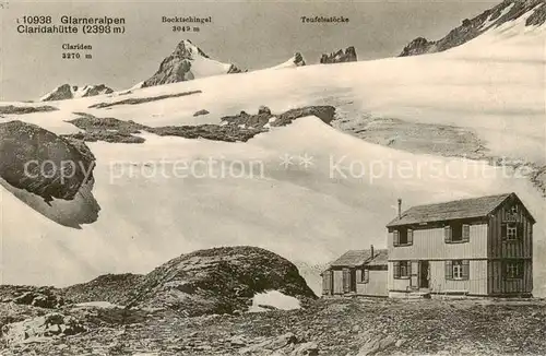 AK / Ansichtskarte Claridenhuette_2457m_Toedi_GL mit Glarner Alpen 
