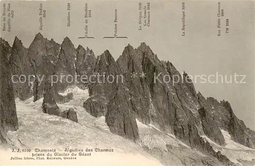 AK / Ansichtskarte Chamonix_74_Haute Savoie Aiguilles des Charmoz prises du Glacier du Geant 