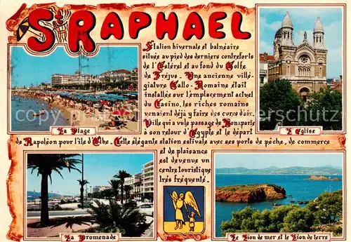 AK / Ansichtskarte St Raphael_83_Var La Plage La Promenade LEglise Le Lion de mer et le Lion de terre 