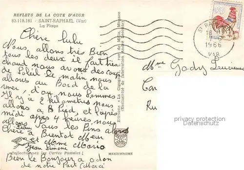 AK / Ansichtskarte Saint Raphael__83_Var La Plage 