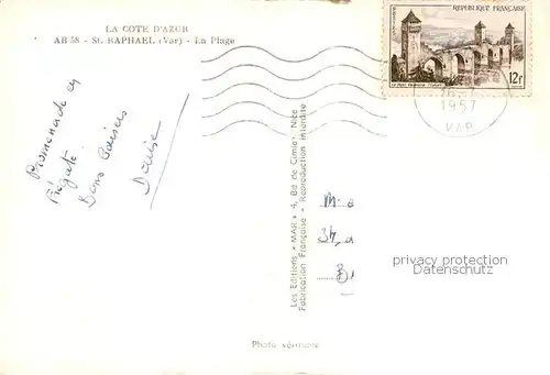 AK / Ansichtskarte Saint Raphael__83_Var La Plage 