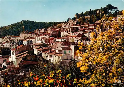 AK / Ansichtskarte Bormes les Mimosas_83_Var Le bourg superieur et au faite de la colline le chateau des Seigneurs 