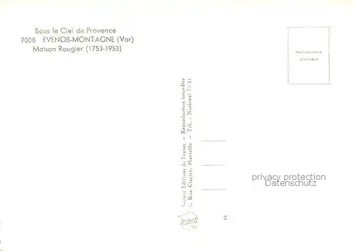 AK / Ansichtskarte Evenos Maison Rougier Evenos