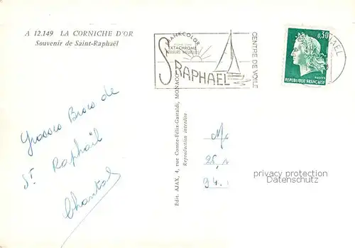 AK / Ansichtskarte Saint Raphael__83_Var Souvenir de Saint Raphael 