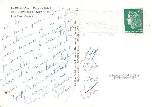AK / Ansichtskarte Bormes les Mimosas_83_Var Lou Pouli Cantoun 