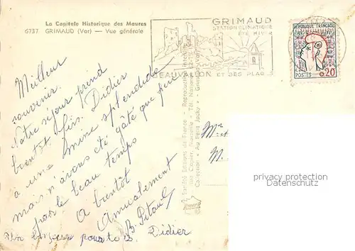 AK / Ansichtskarte Grimaud_83 Vue generale 