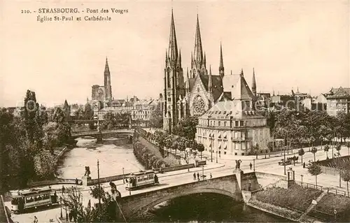 AK / Ansichtskarte Strasbourg_67_Alsace Eglise St Paul et Cathedrale 