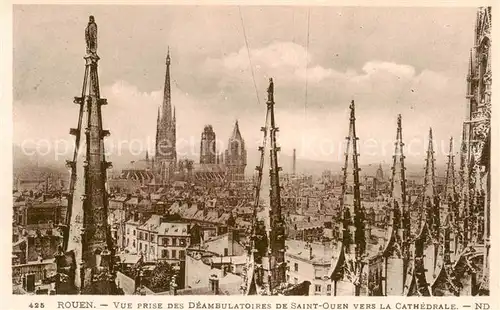 AK / Ansichtskarte Rouen_76 Vue prise des Deambulatoires de Saint Ouen vers la Cathedrale 