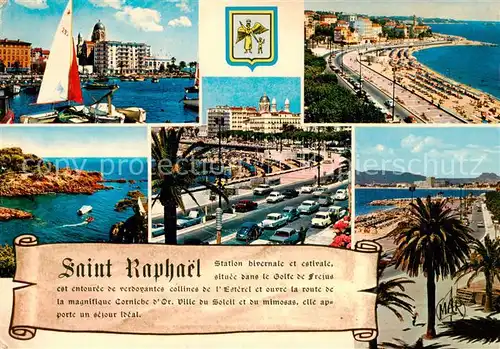 AK / Ansichtskarte Saint Raphael__83_Var Le Port Le Boulevard Felix Martin et la Plage Parc Santa Lucia 