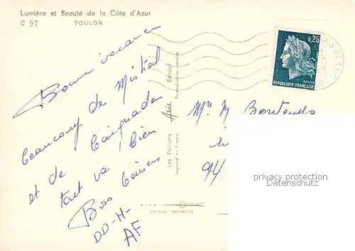 AK / Ansichtskarte Toulon_ sur Mer_83_Var Vue partielle 