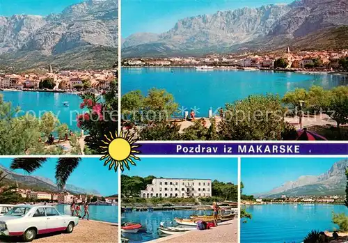 AK / Ansichtskarte 73828159 Makarske_Makarska_Croatia Panorama Strand Hafen 