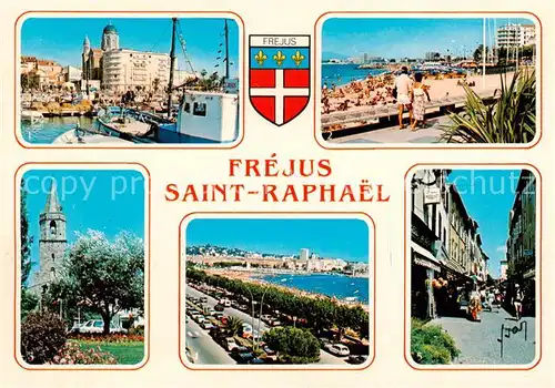 AK / Ansichtskarte Frejus Le Port Les Plages LEglise St Raphael Rue Sieyes Frejus