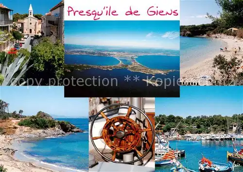 AK / Ansichtskarte Presqu_Ile de Giens_83_Var Vue partielle Vue aerienne La Plage Le Port 