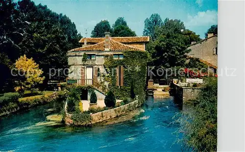 AK / Ansichtskarte Bourdelles Les vieux moulin en forme de barque dans les eaux vertes de la Dronne Bourdelles