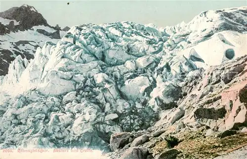 AK / Ansichtskarte Rhonegletscher_Glacier_du_Rhone_VS Absturz und Grotte 