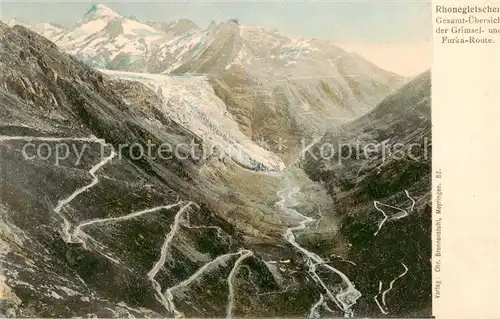 AK / Ansichtskarte Rhonegletscher_Glacier_du_Rhone_VS Panorama der Grimesl und Furka Route 