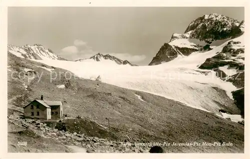 AK / Ansichtskarte  Wiesbadener_Huette_Wiesbadnerhuette_Montafon_AT mit Piz Jeremias Piz Mon und Piz Buin 