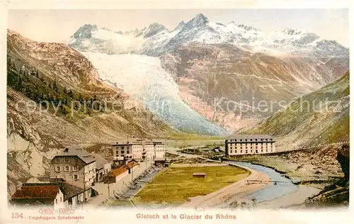 AK / Ansichtskarte Gletsch_1784m_VS et le Glacier du Rhone 